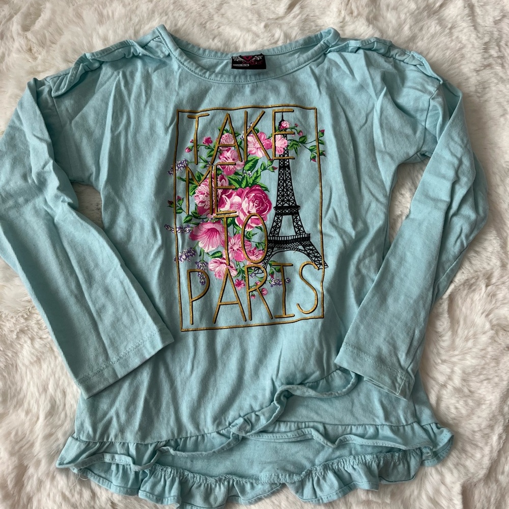 Source Unknown Blue and Pink Long Sleeve Tee